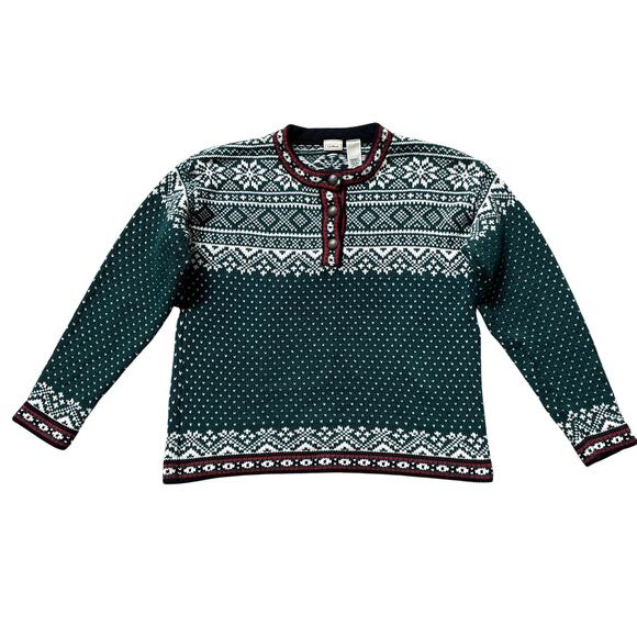 Vintage L.L. Bean Sweater Women’s M | Nordic Fair Isle, Cotton Winter Yoke, RARE - Picture 8 of 8
